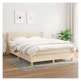 vidaXL Boxspringbett 140 x 200 cm Creme