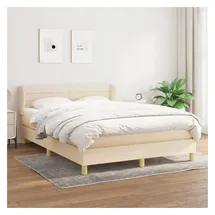 vidaXL Boxspringbett 140 x 200 cm Creme