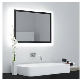 vidaXL LED-Badspiegel Hochglanz-Grau 60x8,5x37 cm Acryl
