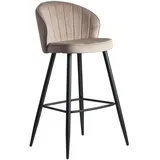KADIMA DESIGN Barhocker ADIGE: Skandinavisches Design, Samtbezug, Metallbeine, 110 kg Belastung, Beige | Gr.: onesize