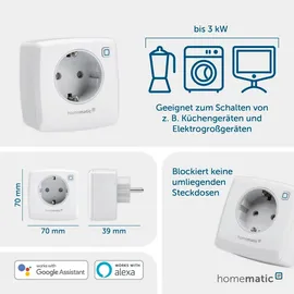 Homematic IP Schaltsteckdose HmIP-PS-2 Weiß 2 St.
