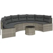 vidaXL Gartensofa Halbrund Loungeset grau