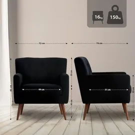 CLP Sessel Kioni Cordbezug, schwarz