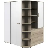 MID.YOU Eckkleiderschrank 124 x 199 x 148 cm Weiß