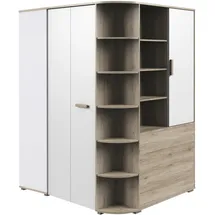 MID.YOU Eckkleiderschrank 124 x 199 x 148 cm Weiß