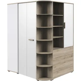MID.YOU Eckkleiderschrank 124 x 199 x 148 cm Weiß
