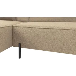 WFL GROUP Ecksofa Hana Loft 3-Sitzer Ecke Links Boucle Dunkelbeige 241/80/168 cm