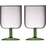 Lyngby Glas Weinglas Torino Weingläser 300 ml rosa-grün 2 St.