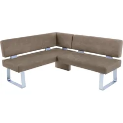 Eckbank K+W KOMFORT & WOHNEN "Santos II", beige (sand), B:180cm H:87cm T:157cm, 100% Polyester, Sitzbänke, gepolstert, Eckbank, wahlweise langer Schenkel 180cm rechts oder links
