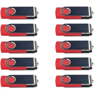 USB Sticks 4GB 10 Stück (USB 2.0) 360° Twister (Rot) + 1 Stück GRATIS!
