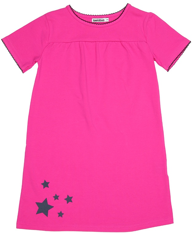 zoolaboo - Kurzarm-Nachthemd STARLIGHT UNI in pink, Gr.98