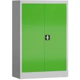 ClassiX Stahlschrank X-530325 lichtgrau, gelbgrün 92,0 x 42,0 x 120,0 cm, aufgebaut