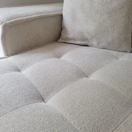 Fun Möbel Ecksofa Modulsofa 3-teilig SANDE Stoff Raven Honiggelb Ottomane Rechts