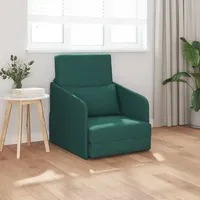 vidaXL Fußboden Schlafsofa 2-in-1 Dunkelgrün 65x80x83 cm Stoff