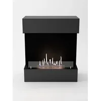 GLOW FIRE Echtfeuer-Dekokamin Kongsberg Ethanol Kamin, Bioethanol Kamin mit 3h Brenndauer, Heizleistung bis 2 kw grau