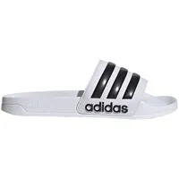 adidas Unisex Adilette Shower Slide Sandal, White/Core Black/White, 13 US Men - 47 1/3 EU