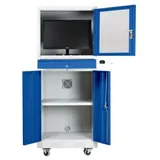 PROREGAL® Computerschrank Industrie-PC-Schrank Bear, HxBxT 170x68x60cm, Grau blau