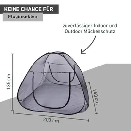 WINDHAGER Pop-up Moskitonetz 140 x 200 cm Anthrazit