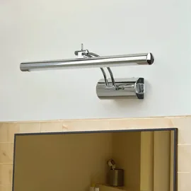 Licht-Erlebnisse Led Spiegelleuchte Metall Ip44 Neutralweiß 4000 K B: 40 cm mit Schalter Chrom
