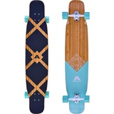 Apollo Longboard Dancer Longboard 46 Zoll inkl. T-Tool, Aus hochwertigem Holz mit Bambus, perfekt zum Dancen oder Cruisen blau