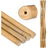 Relaxdays Bambusstäbe 120cm, aus natürlichem Bambus, 25 Stück, Bambusstangen als Rankhilfe oder Deko, zum Basteln, natur