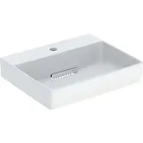 Geberit ONE Aufsatzwaschtisch rechteckig, Abgang horizontal 50cm, Hahnloch mittig, weiß/KeraTect 505024001