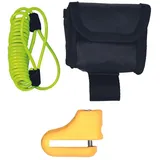 BASI ZR 311 Bremsscheibenschloss Schlüsselschloss Signalgelb mit 2 Schlüsseln und Erinnerungskabel