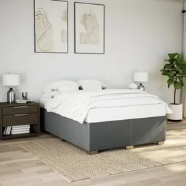vidaXL Boxspringbett mit Matratze Dunkelgrau 140x200 cm Stoff