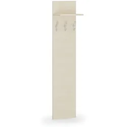 Garderobenwand PRIMO, 3 Kleiderhaken, Ablage, Birke