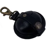 Mika Mini Schlüsselanhänger / Kleingeldbörse Sattelleder 5cm schwarz