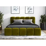 mebloland Polsterbett SONIC -OM 90 x 200 mit Bettkasten. Farbe: Grün - Grün