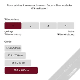Traumschloss Sommernachtstraum Exclusiv Daunenbettdecke leicht in weiß | Gr.: 200x200 cm