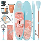 JUMMICO SUP Board Set Aufblasbar, Stand Up Paddling Board mit 2-in-1-Sup Paddel und Sitz. Geeignet zum Sitzen, Liegen. Standup Paddle Boards mit Kamerahalterung und Zubehörset, für Bequeme Nutzung.