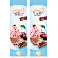 Lindt Schokolade Amarena-Kirsch | 100 g Tafel | Vollmilch-Schokolade mit cremig-fruchtiger Amarena-Kirsch-Füllung | Kühl genießen | Schokoladentafel | Schokoladengeschenk (Packung mit 2)