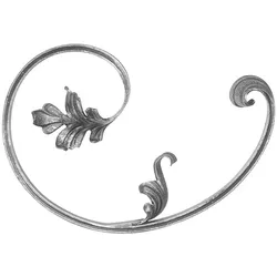 Barockelement / links / Schwerbarock / Maße: 200x280 mm / Material: 16x8 mm / St...
