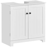 SoBuy Waschbeckenunterschrank BZR18 Badschrank Waschtisch Unterschrank Badmöbel weiß 60 cm x 60 cm x 30 cm