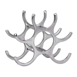 Kadima Design Platzsparendes Aluminium Weinregal für 6 Flaschen, Elegantes Design. 29x14x24 cm