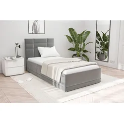Polsterbett "Prag", grau, B:100cm L:210cm, Bezug 100% Polyester, Polsterung: Polsterwatte, Material Gestell: gepolsterter Holzwerkstoff, WESTFALIA SCHLAFKOMFORT, Betten, 3 Matraztenarten wählbar, mit und ohne Bettkasten