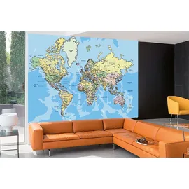 Papermoon Vlies- Fototapete Digitaldruck 350 x 260 cm, World Map
