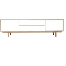miliboo SID TV-Möbel Lowboard 180 cm Weiß Holz