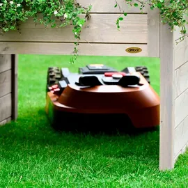 Dobar Mährobotergarage mit Pflanzkasten weiß