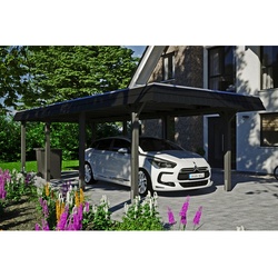 SKANHOLZ Carport »Wendland«, BxT: 362 x 870 cm, Firsthöhe: 243 cm, farbbehandelt - grau