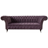 JVmoebel Chesterfield-Sofa, Sofa Dreisitzer Couch Chesterfield Klassisch Design Wohnzimmer lila