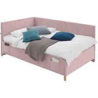 Meise Möbel meise.möbel Polsterbett Cool mit Lattenrost Cord Rosa Rose 140 x 200 cm