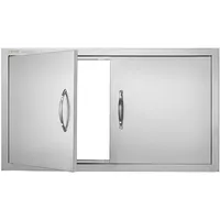 Vevor Grill-Zugangstür 863 x 482 mm Edelstahl weiß