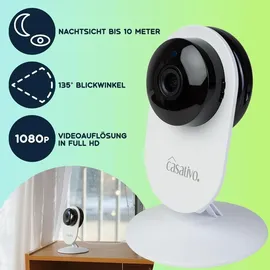 casativo Hochauflösende Full-HD-IP-Überwachungskamera Weiß