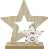 Trendline Deko Holzstern 20 x 5,5 x 20 cm mit Muster Figur