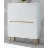 furn.design Highboard Kommode Schrank skandinavisch weiß matt Eiche, 107 cm), Isgard