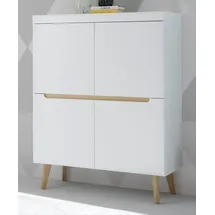 furn.design Highboard Kommode Schrank skandinavisch weiß matt Eiche, 107 cm), Isgard