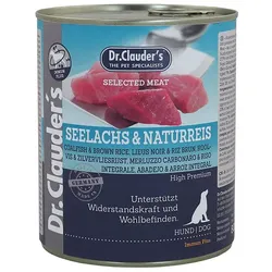 Hundenassfutter Dr. Clauder's Selected Meat Seelachs & Naturreis 6x800 g
